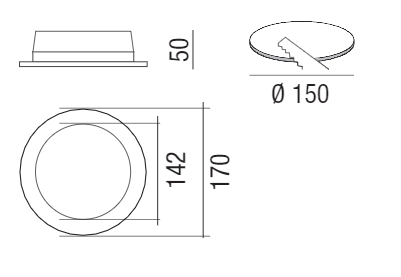 LED Life R PLUS 150 Opal IP54 DALI PUSH - 2 LED Life R PLUS 150 Opal IP54 DALI PUSH - 2