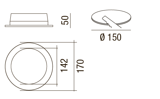 LED Life 150 Specchio DALI PUSH - 2 LED Life 150 Specchio DALI PUSH - 2