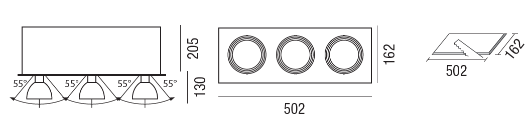 LED Occhio 3 Black - 2 LED Occhio 3 Black - 2
