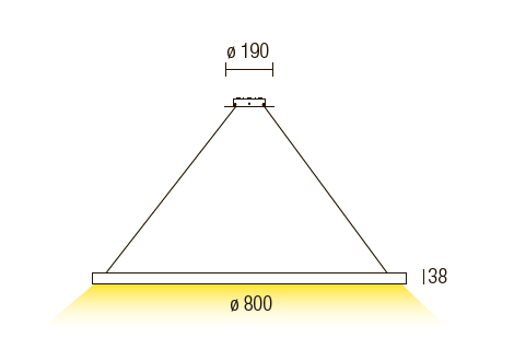 AURA S 80 1 anello LED Oro Satinato - 2 AURA S 80 1 anello LED Oro Satinato - 2