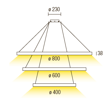 AURA S 3 anelli LED Bianca - 2 AURA S 3 anelli LED Bianca - 2
